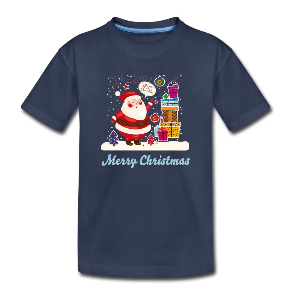 Kids' Premium T-Shirt: Merry Christmas - navy