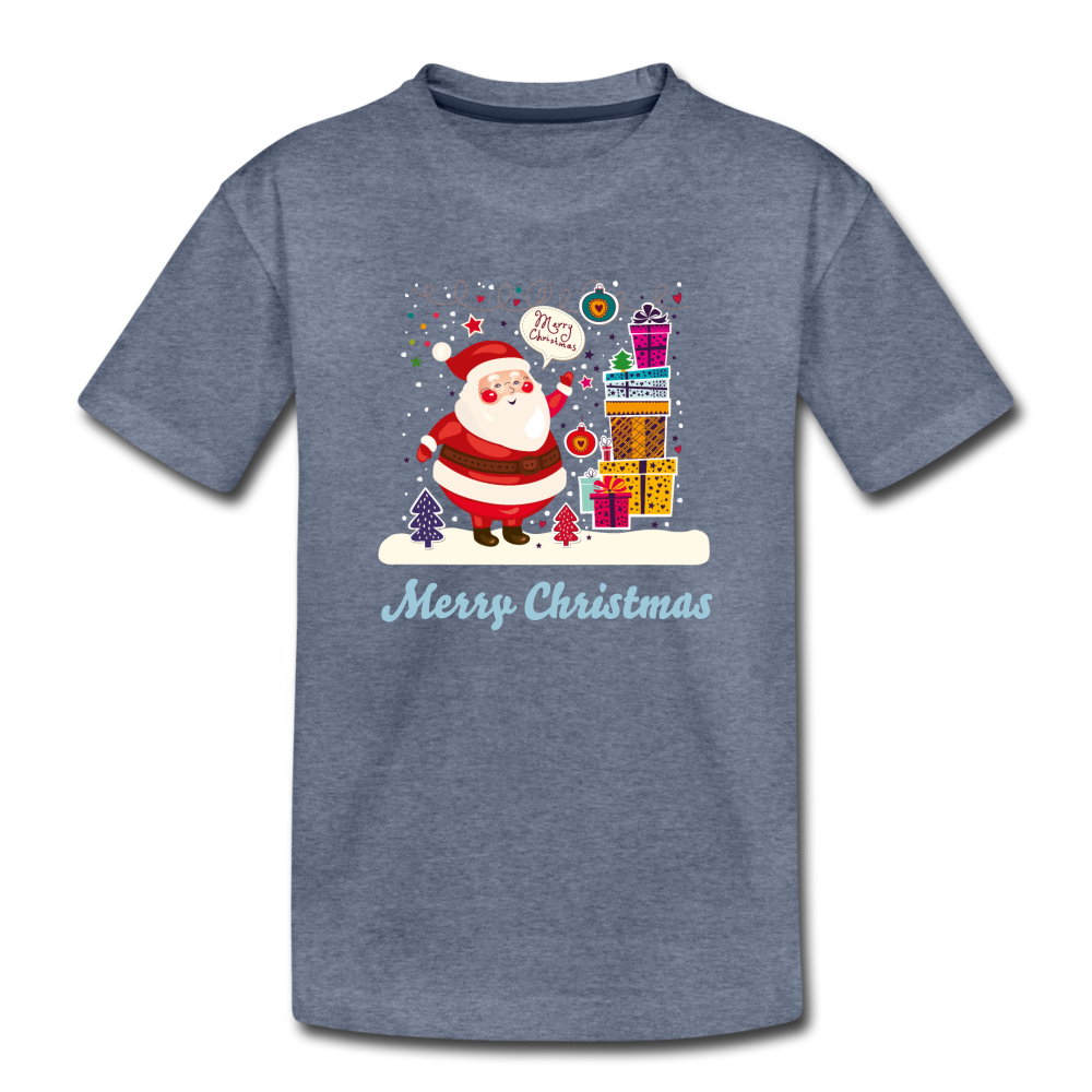 Kids' Premium T-Shirt: Merry Christmas - heather blue