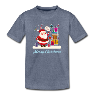 Kids' Premium T-Shirt: Merry Christmas - heather blue