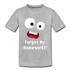 Kids' Premium T-Shirt: Forgot my homework - heather gray