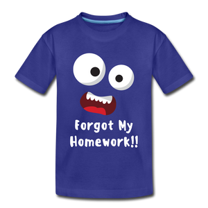 Kids' Premium T-Shirt: Forgot my homework - royal blue