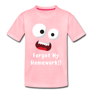 Kids' Premium T-Shirt: Forgot my homework - pink