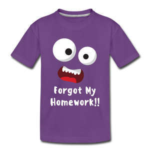 Kids' Premium T-Shirt: Forgot my homework - purple