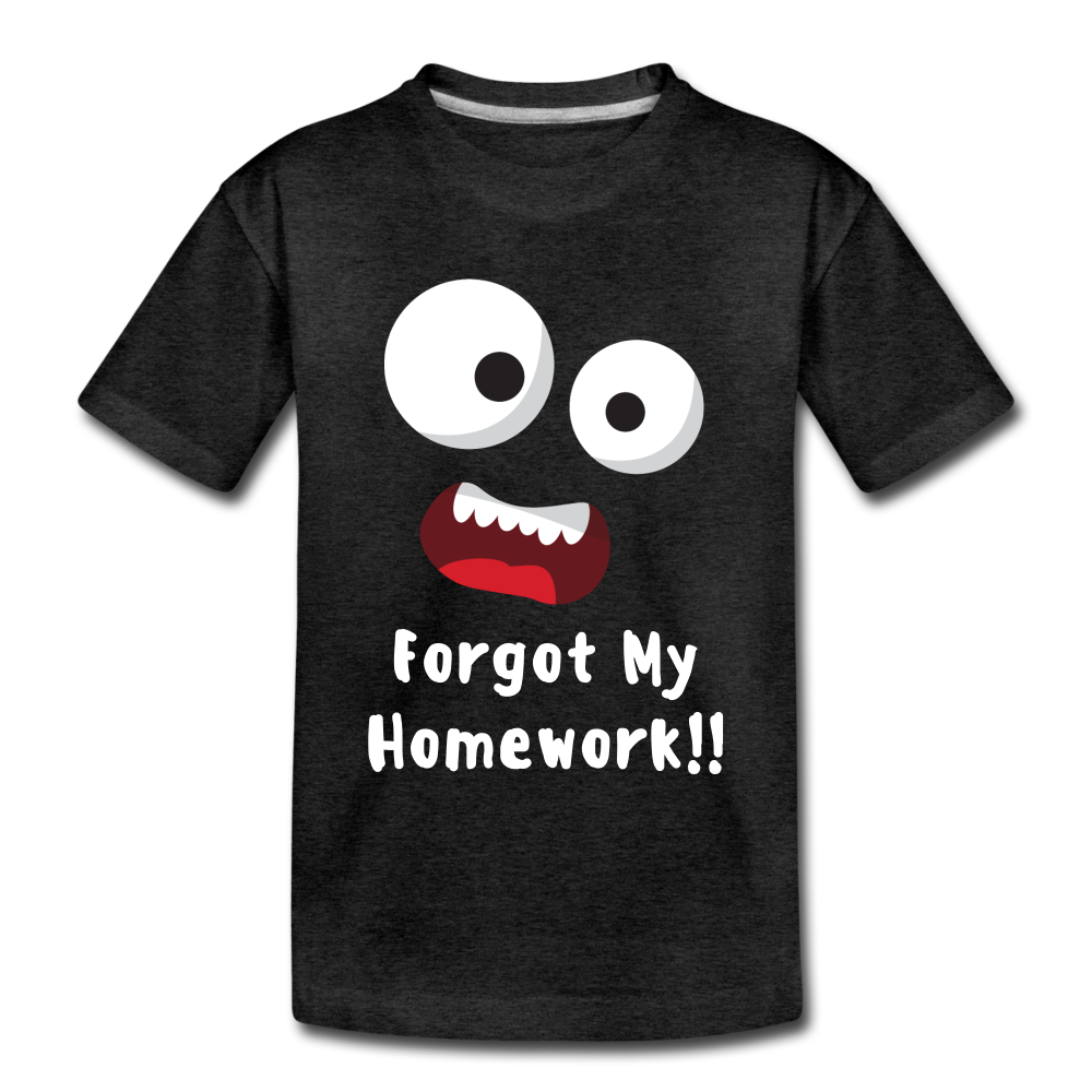 Kids' Premium T-Shirt: Forgot my homework - charcoal gray