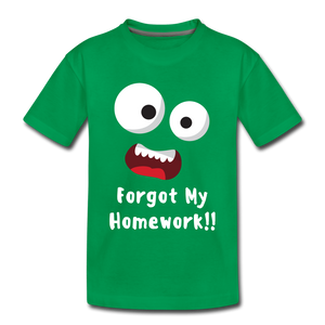 Kids' Premium T-Shirt: Forgot my homework - kelly green