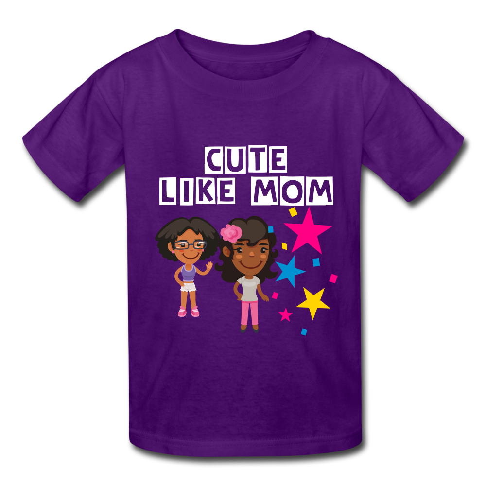 Girls Kids' T-Shirt: Cute like mom - purple