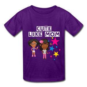 Girls Kids' T-Shirt: Cute like mom - purple