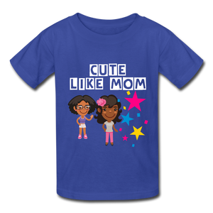 Girls Kids' T-Shirt: Cute like mom - royal blue