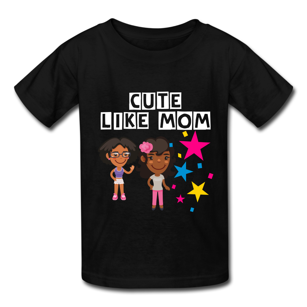 Girls Kids' T-Shirt: Cute like mom - black