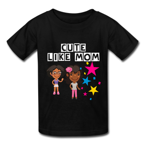 Girls Kids' T-Shirt: Cute like mom - black