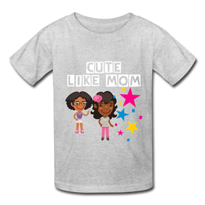 Girls Kids' T-Shirt: Cute like mom - heather gray