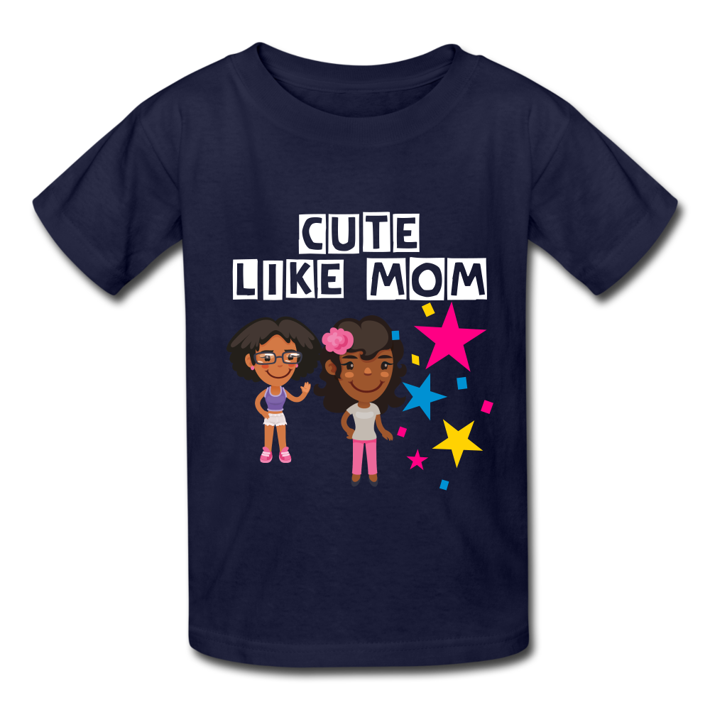 Girls Kids' T-Shirt: Cute like mom - navy