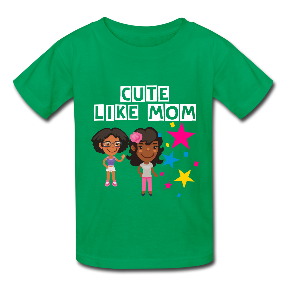 Girls Kids' T-Shirt: Cute like mom - kelly green