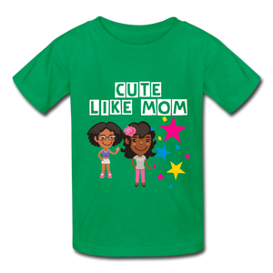 Girls Kids' T-Shirt: Cute like mom - kelly green