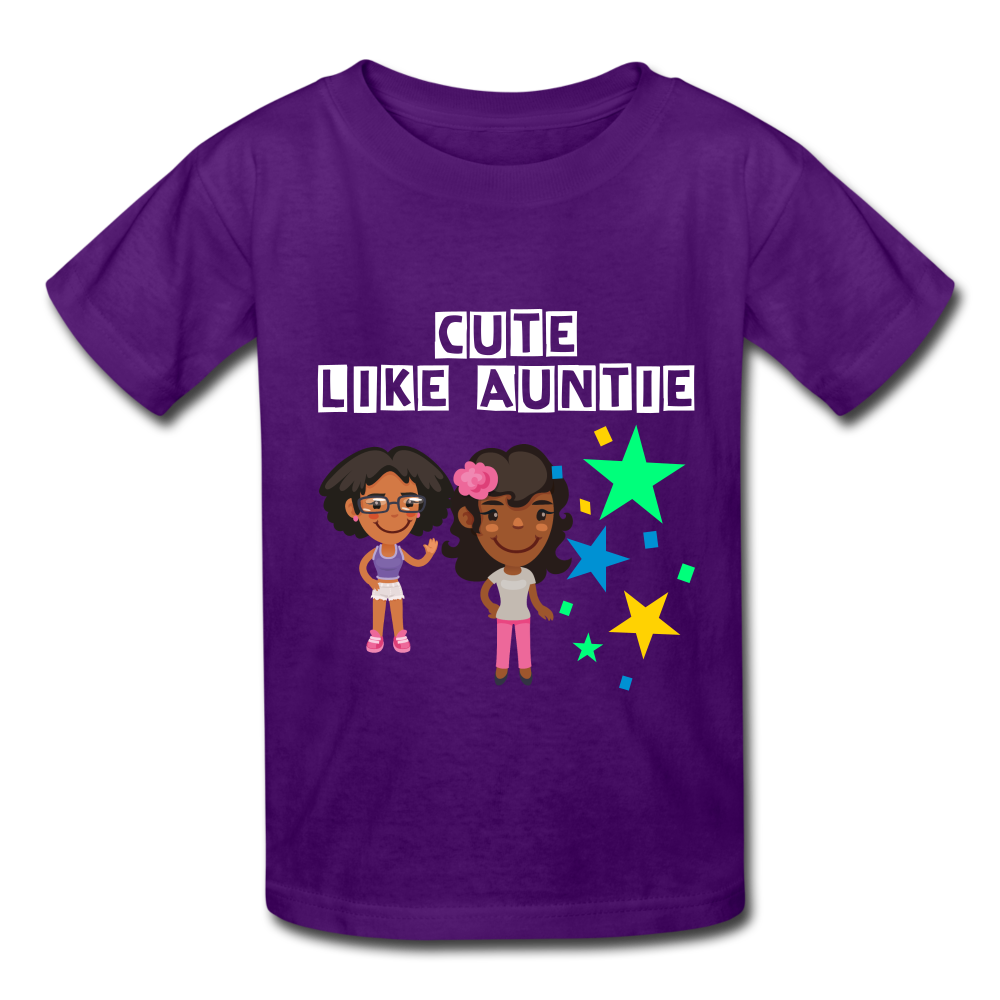 Girls Kids' T-Shirt: Cute like auntie - purple