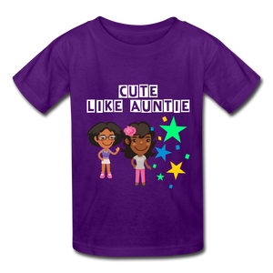 Girls Kids' T-Shirt: Cute like auntie - purple