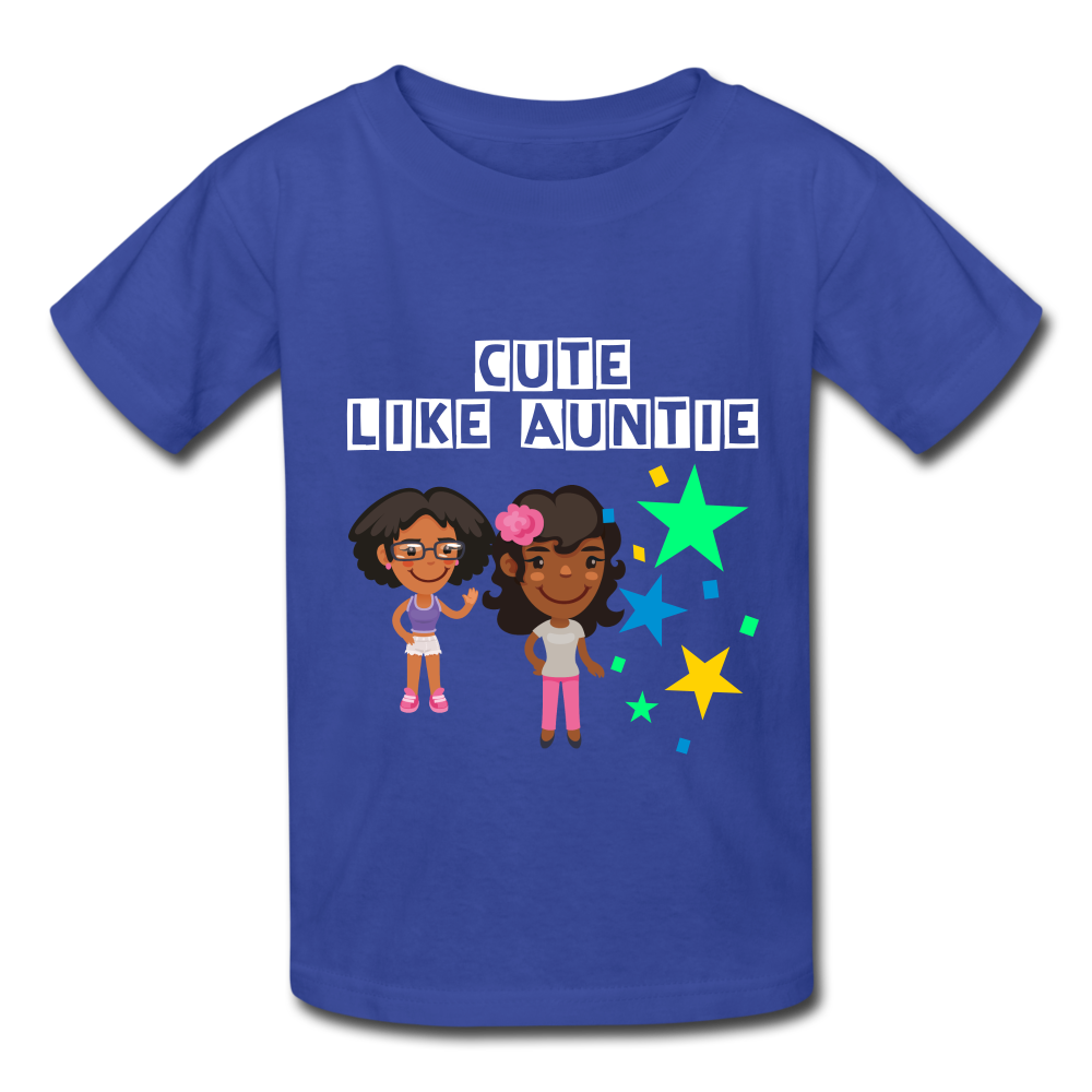 Girls Kids' T-Shirt: Cute like auntie - royal blue