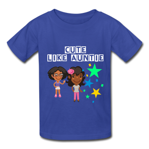 Girls Kids' T-Shirt: Cute like auntie - royal blue