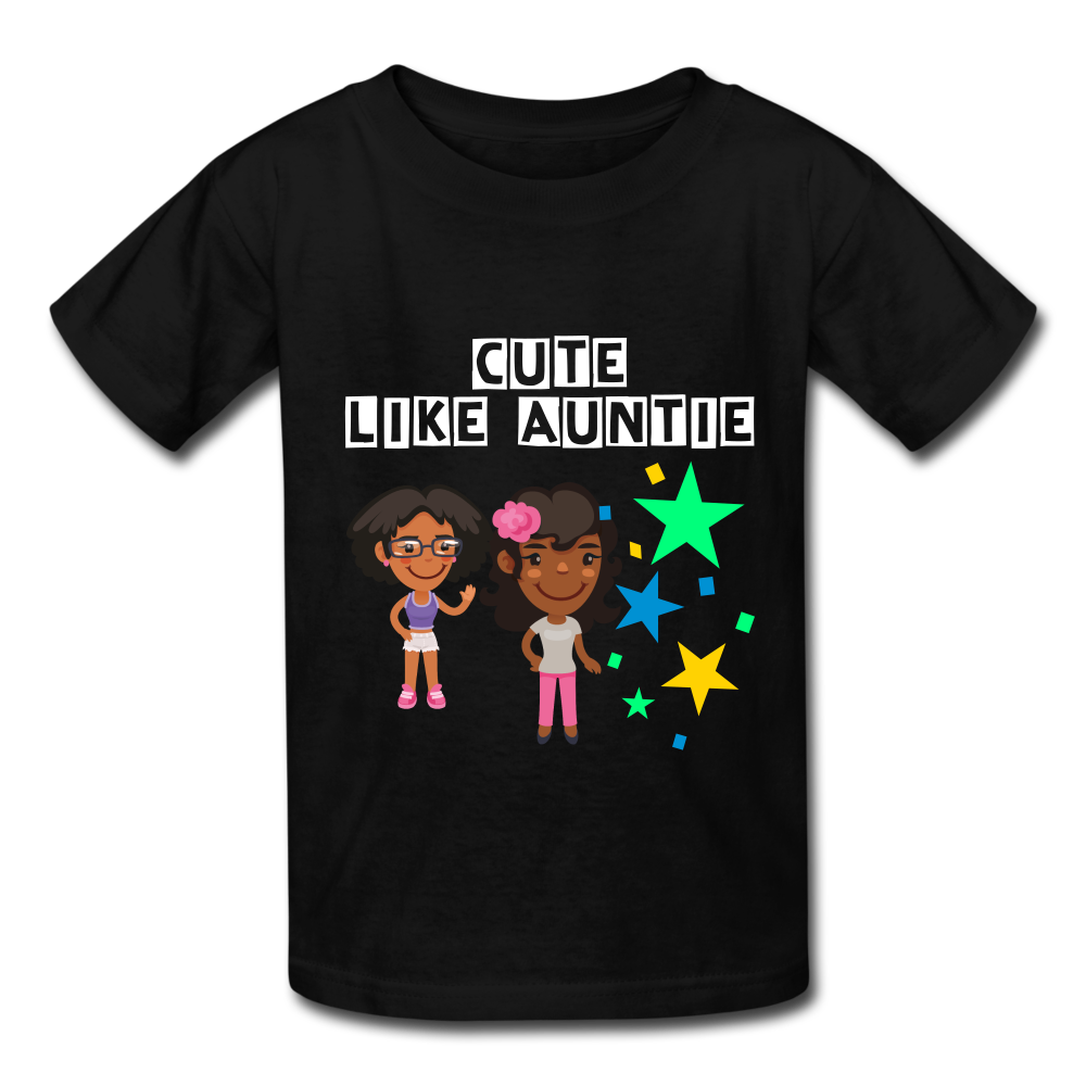 Girls Kids' T-Shirt: Cute like auntie - black