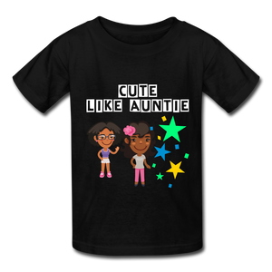 Girls Kids' T-Shirt: Cute like auntie - black