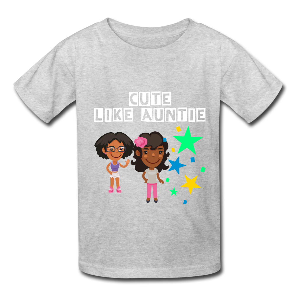 Girls Kids' T-Shirt: Cute like auntie - heather gray