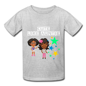 Girls Kids' T-Shirt: Cute like auntie - heather gray