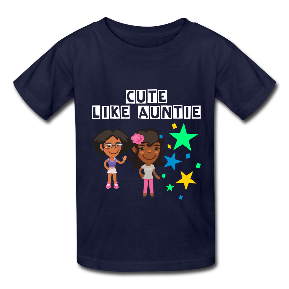 Girls Kids' T-Shirt: Cute like auntie - navy