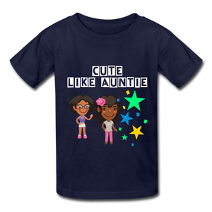 Girls Kids' T-Shirt: Cute like auntie - navy