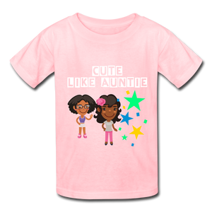 Girls Kids' T-Shirt: Cute like auntie - pink