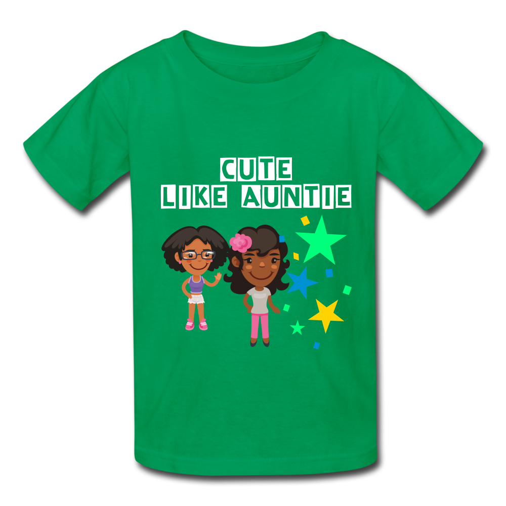 Girls Kids' T-Shirt: Cute like auntie - kelly green