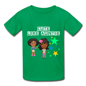 Girls Kids' T-Shirt: Cute like auntie - kelly green