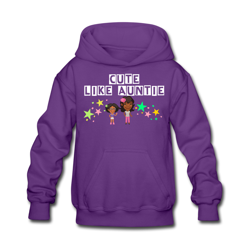 Girls Kids' Hoodie: Cute Like Auntie - purple