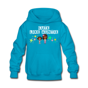 Girls Kids' Hoodie: Cute Like Auntie - turquoise