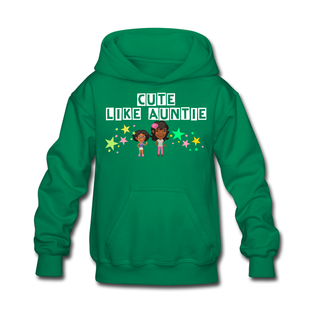 Girls Kids' Hoodie: Cute Like Auntie - kelly green