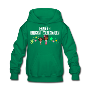 Girls Kids' Hoodie: Cute Like Auntie - kelly green