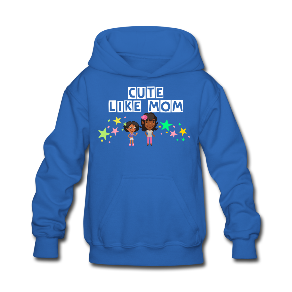 Girls Kids' Hoodie: Cute Like Mom - royal blue