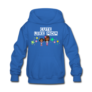 Girls Kids' Hoodie: Cute Like Mom - royal blue