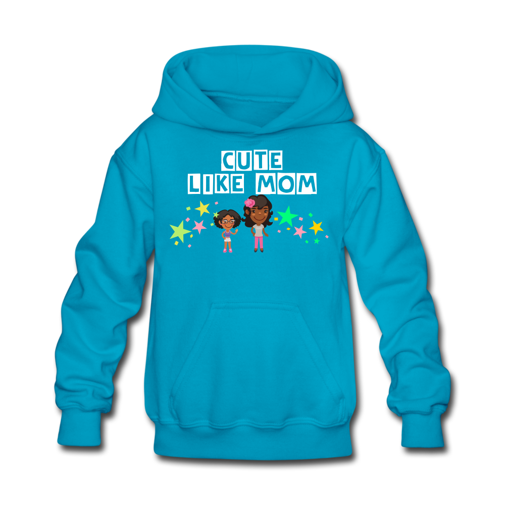 Girls Kids' Hoodie: Cute Like Mom - turquoise