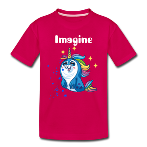 Toddler Premium T-Shirt: Imagine - dark pink