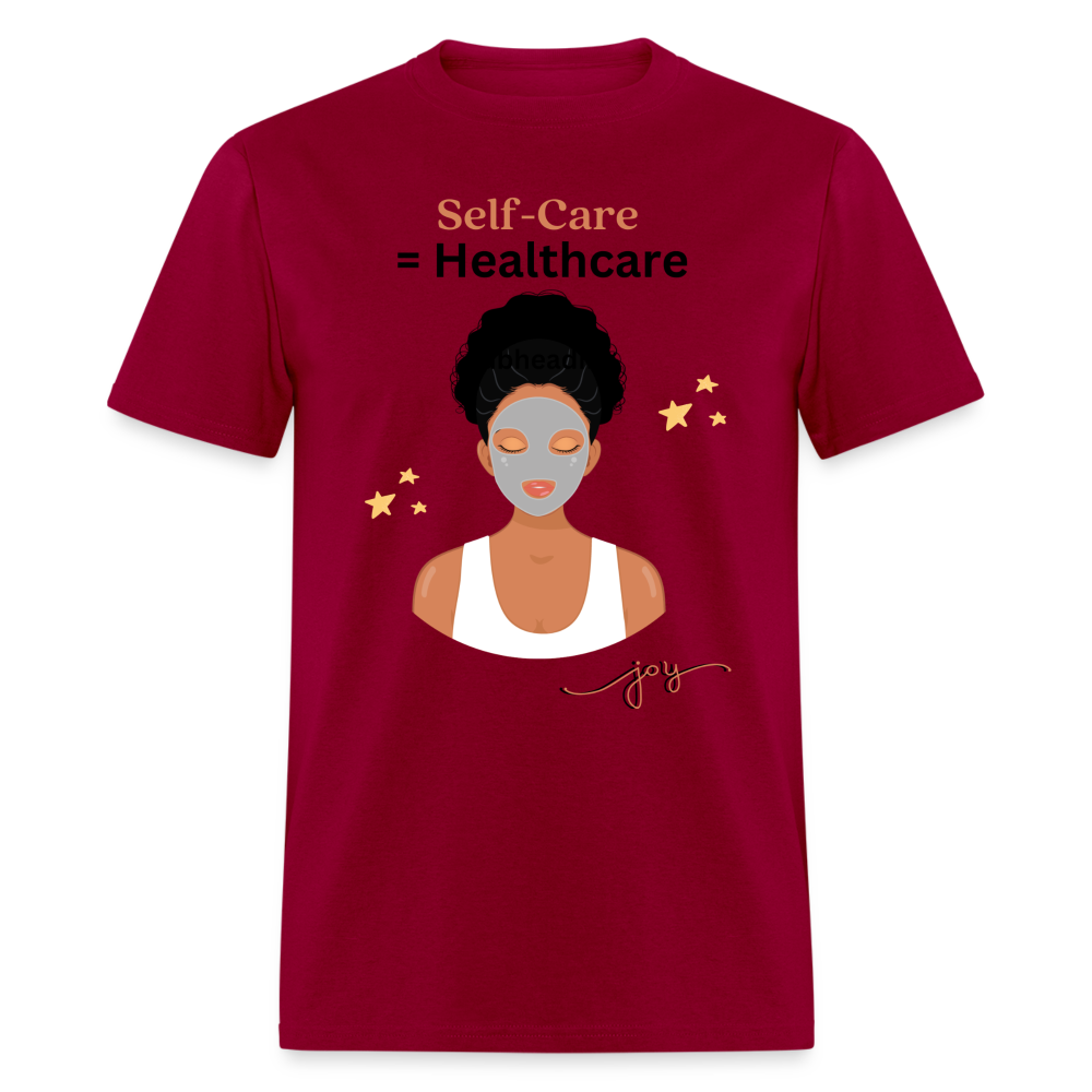 Self Care Graphic Tee - dark red