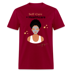 Self Care Graphic Tee - dark red