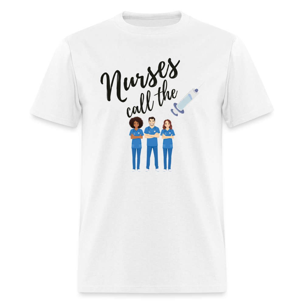 Nurses Call the Shots Graphic T Shirt - white