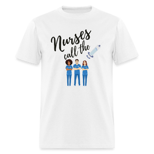 Nurses Call the Shots Graphic T Shirt - white