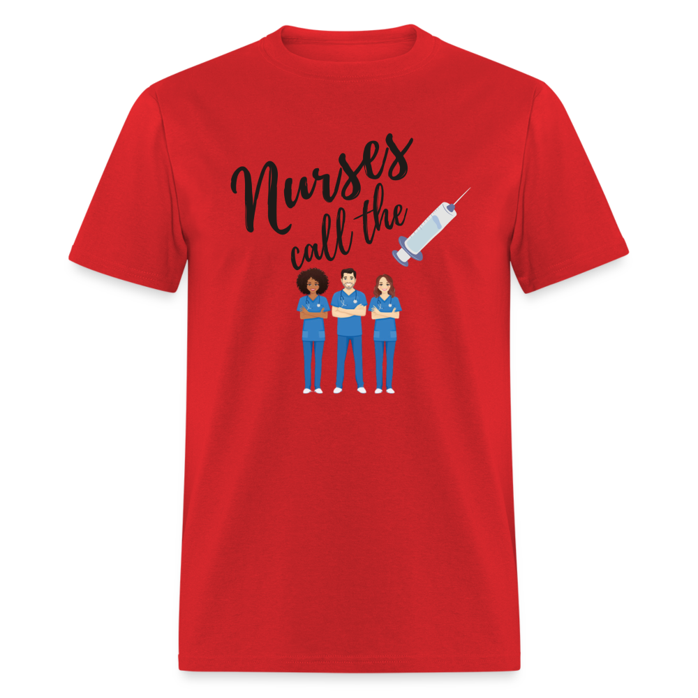 Nurses Call the Shots Graphic T Shirt - red