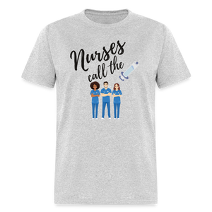 Nurses Call the Shots Graphic T Shirt - heather gray