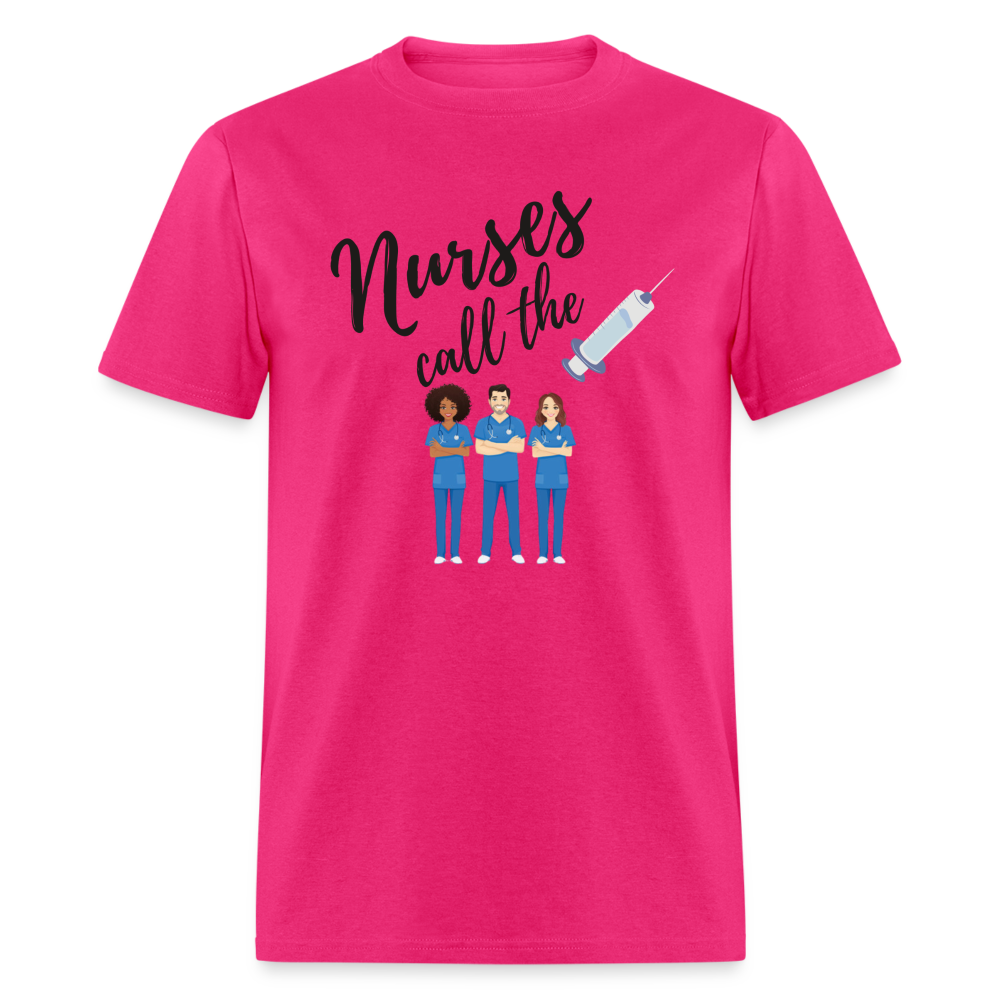 Nurses Call the Shots Graphic T Shirt - fuchsia