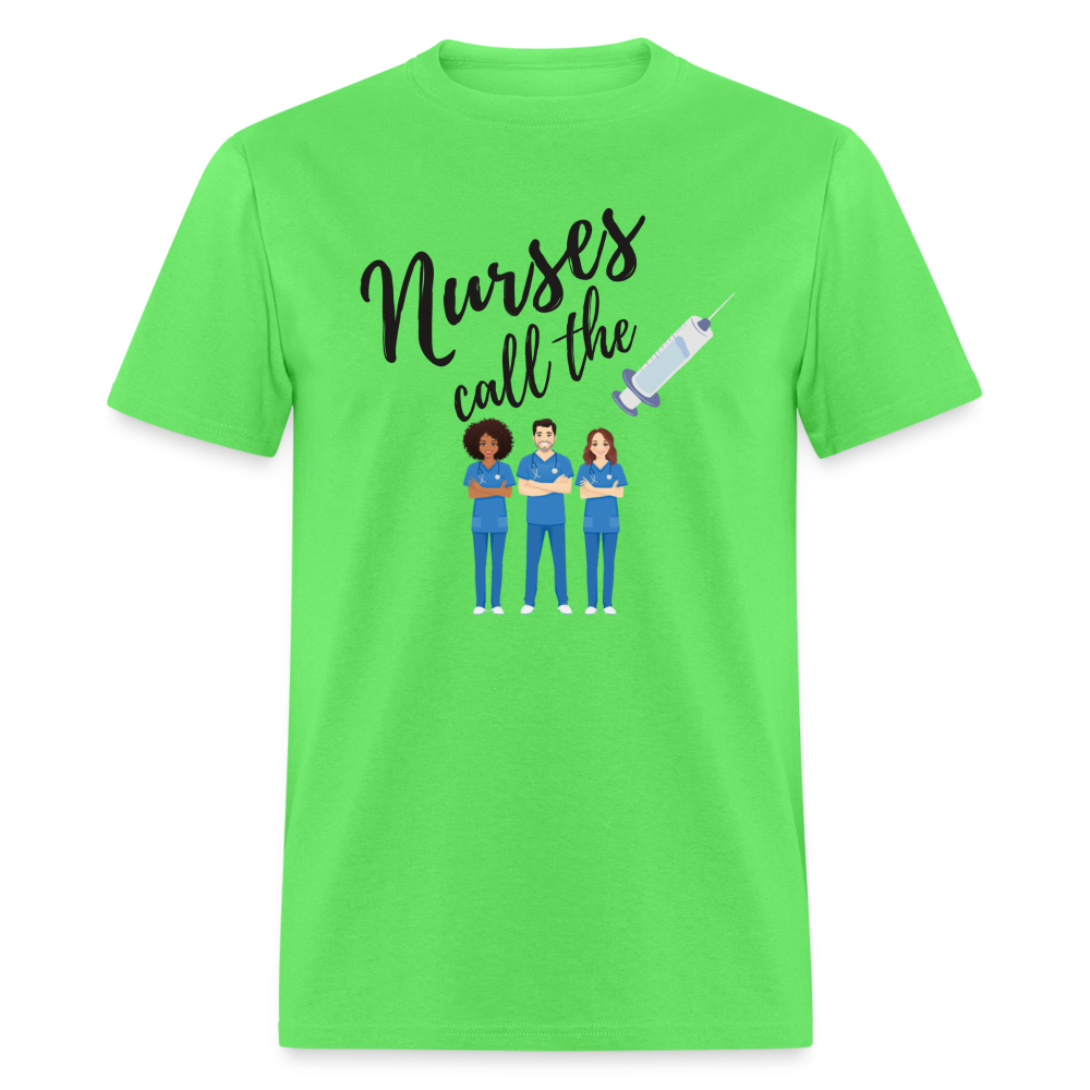 Nurses Call the Shots Graphic T Shirt - kiwi