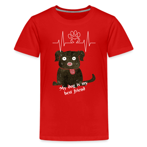 Kids' Premium T-Shirt: My dog is my best friend - red