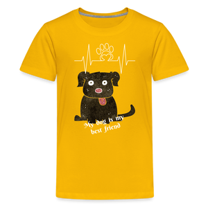 Kids' Premium T-Shirt: My dog is my best friend - sun yellow