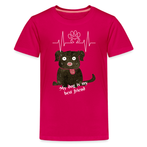 Kids' Premium T-Shirt: My dog is my best friend - dark pink